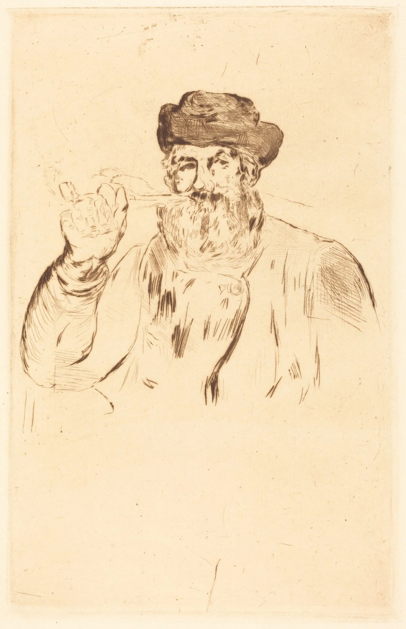 The Smoker (Le fumeur), by Edouard Manet, ink, 1866