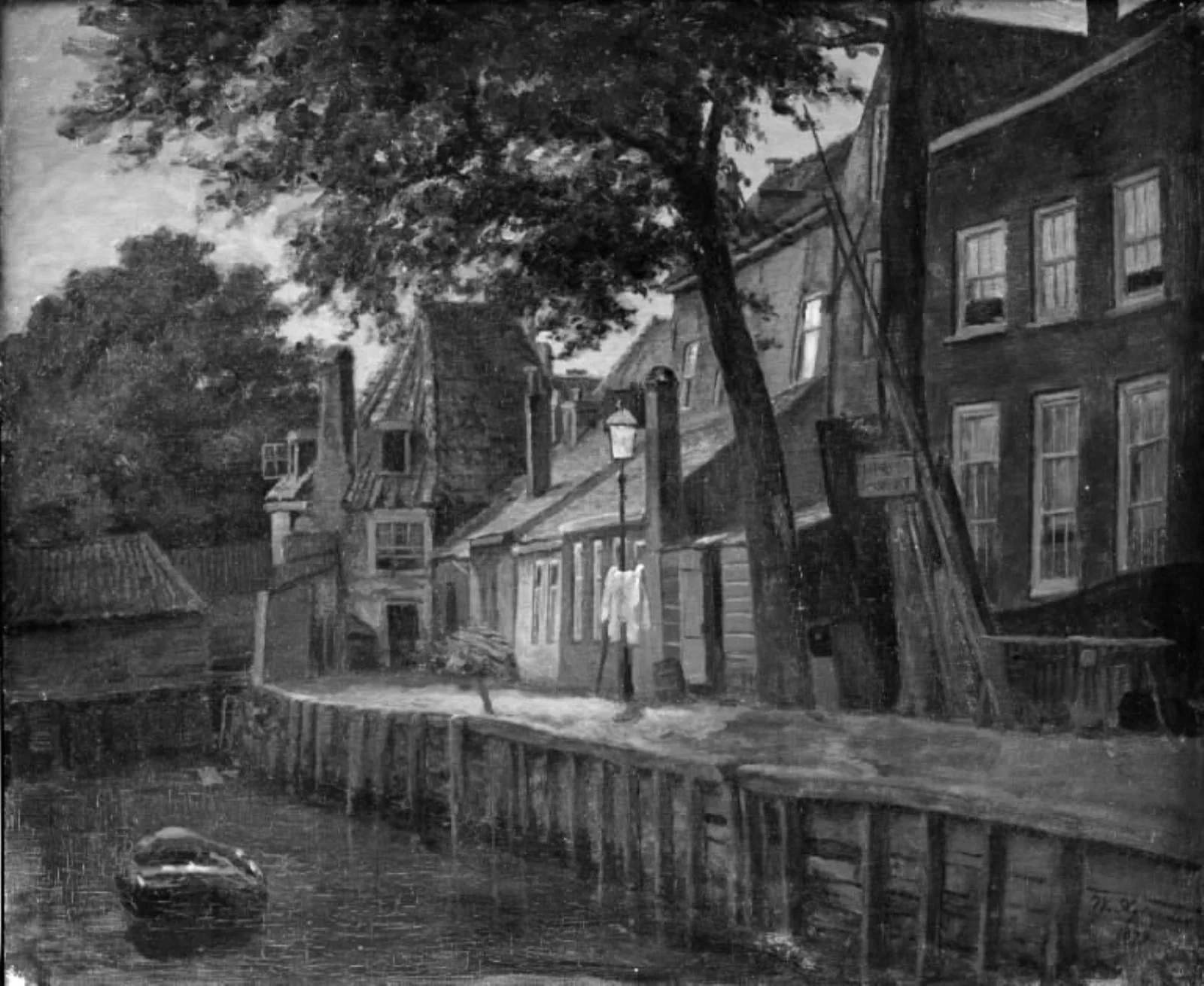 Hollandsk kanalparti, by Unknown, 1879