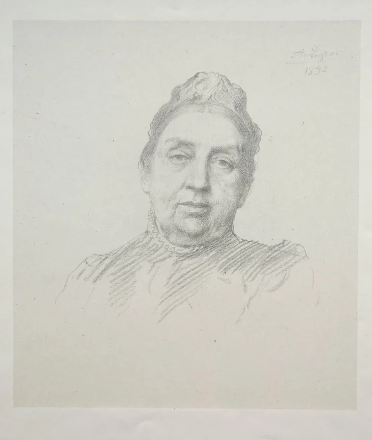 Portrait of Madame Kemp, Front View (3rd Plate), by Alphonse Legros, 1892