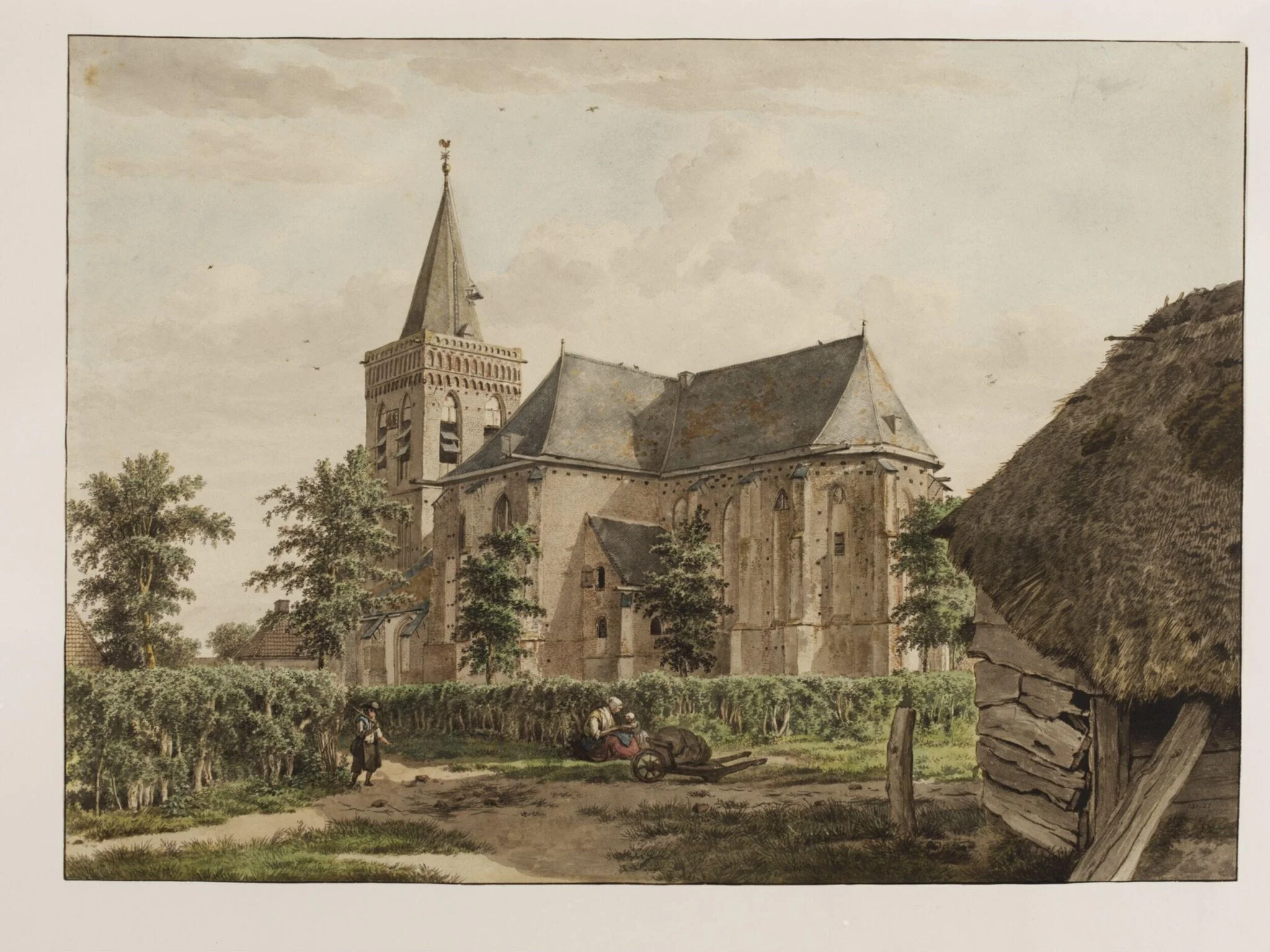 View of the Oude Kerk at Ede in Gelderland, by Wybrand Hendricks, watercolor, 1770