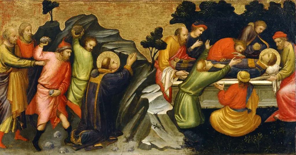 Predella Panel Representing the Legend of St. Stephen: The Stoning of St. Stephen