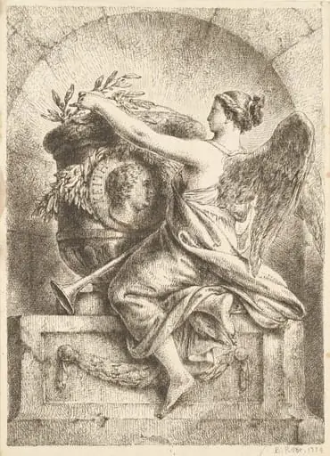 The Goddess of Fame Placing a Laurel Wreath on the Memorial to General Keith
