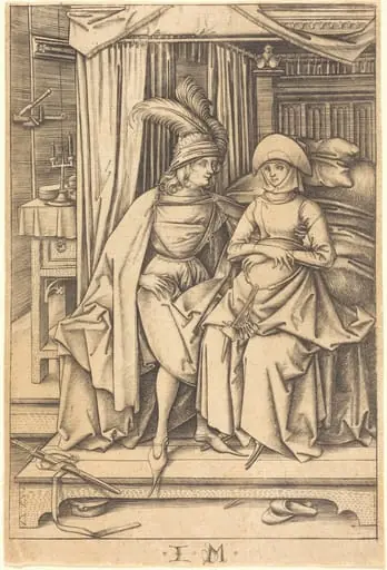 Couple Seated on a Bed