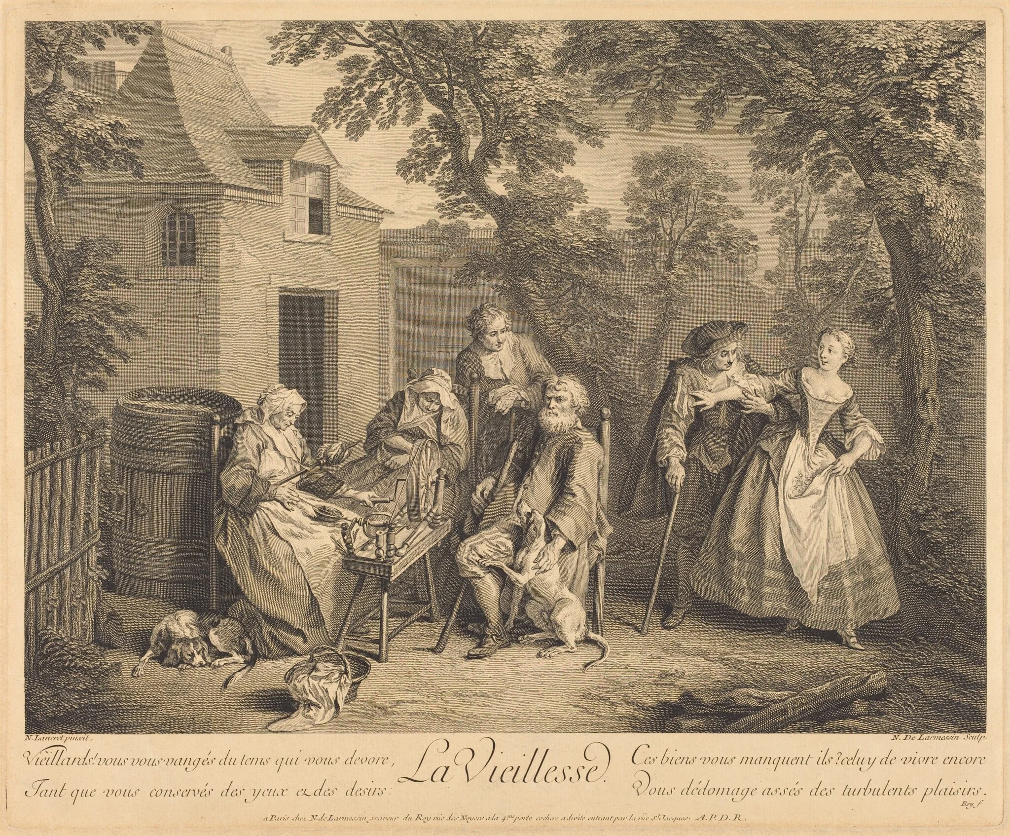 La vieillesse, by Nicolas de Larmessin IV, ink, 1735