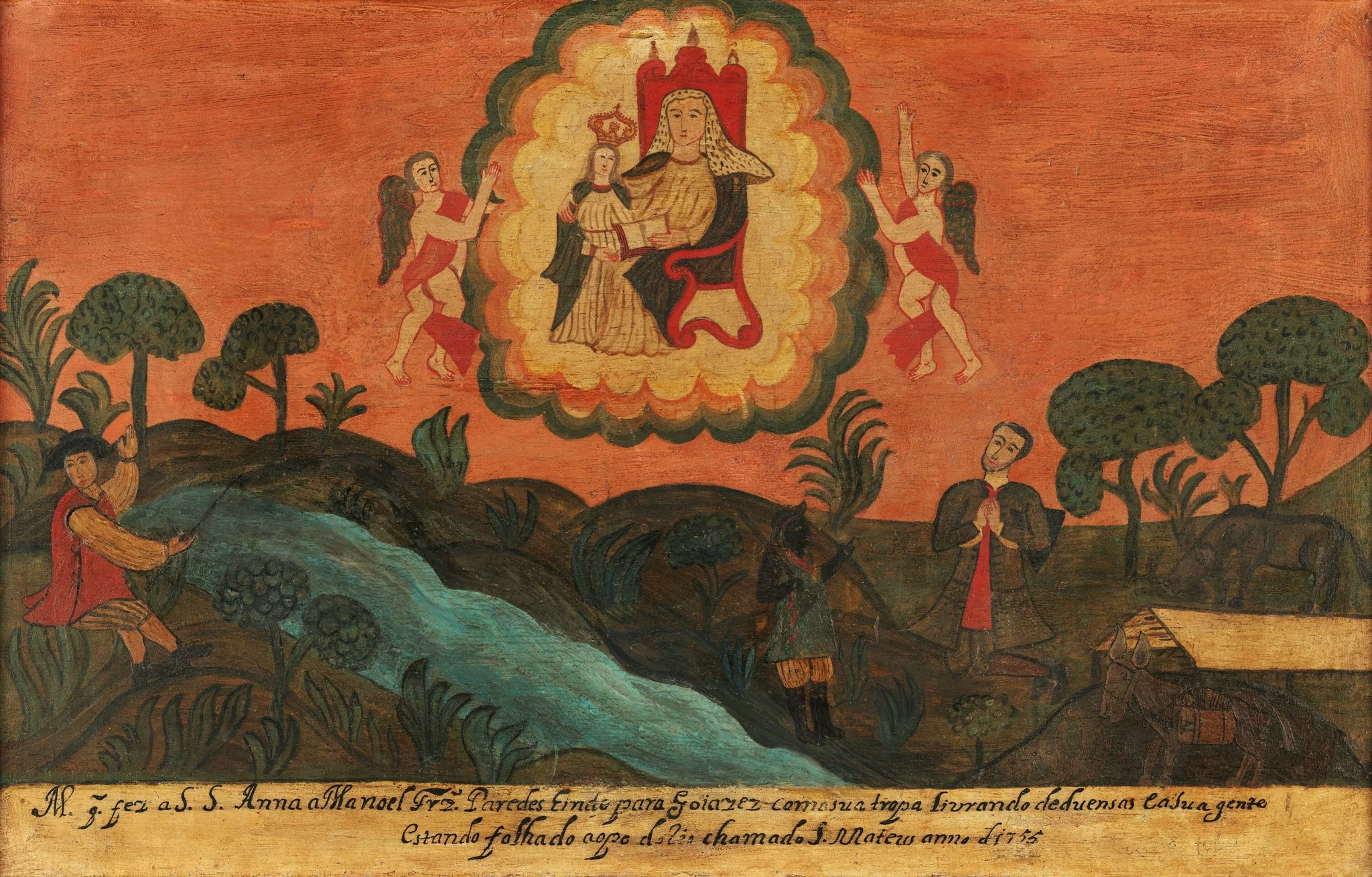 Ex-voto, by Unknown, oil, 1755