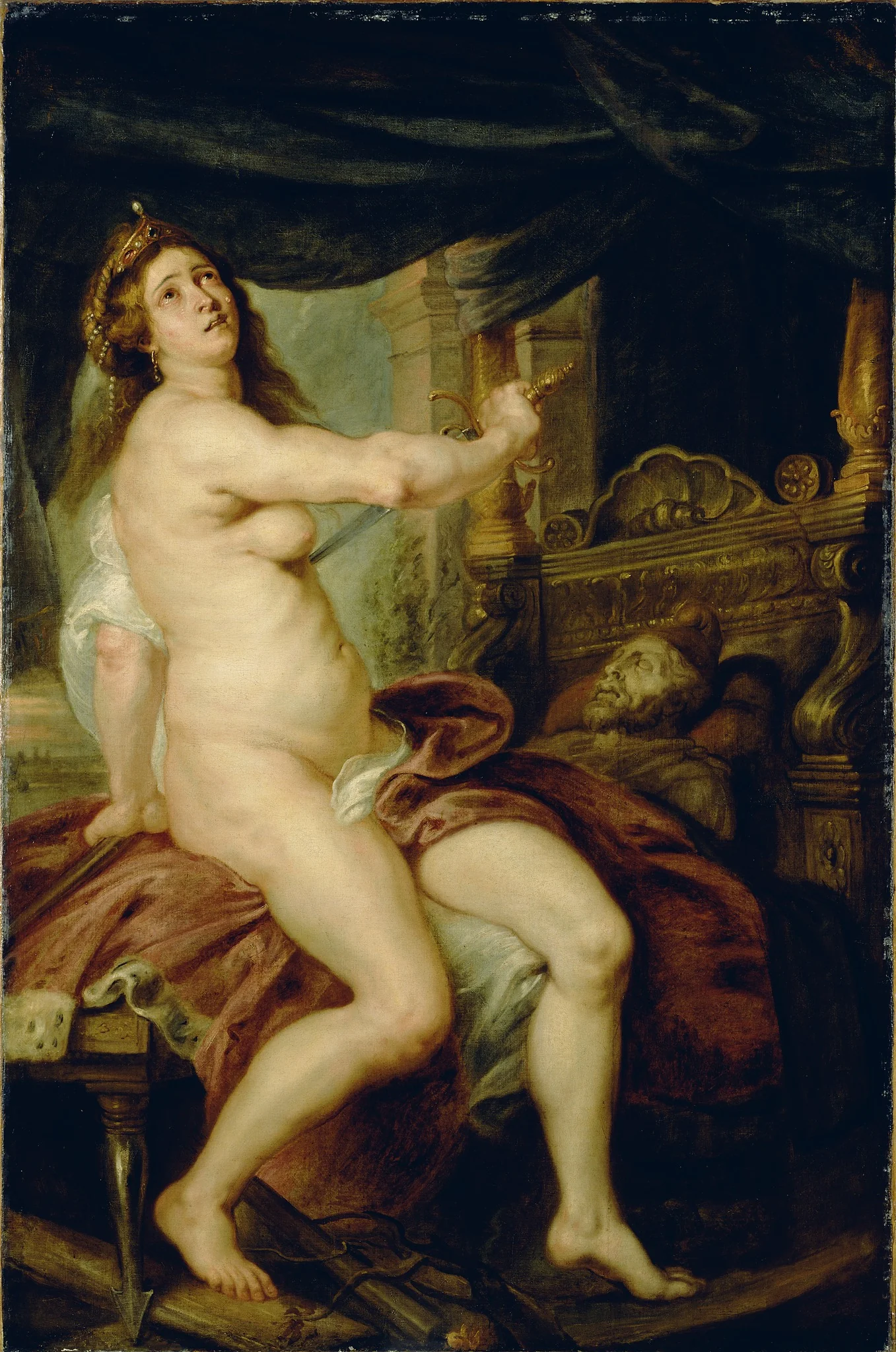 The Death of Dido, by Unknown, oil, 1640