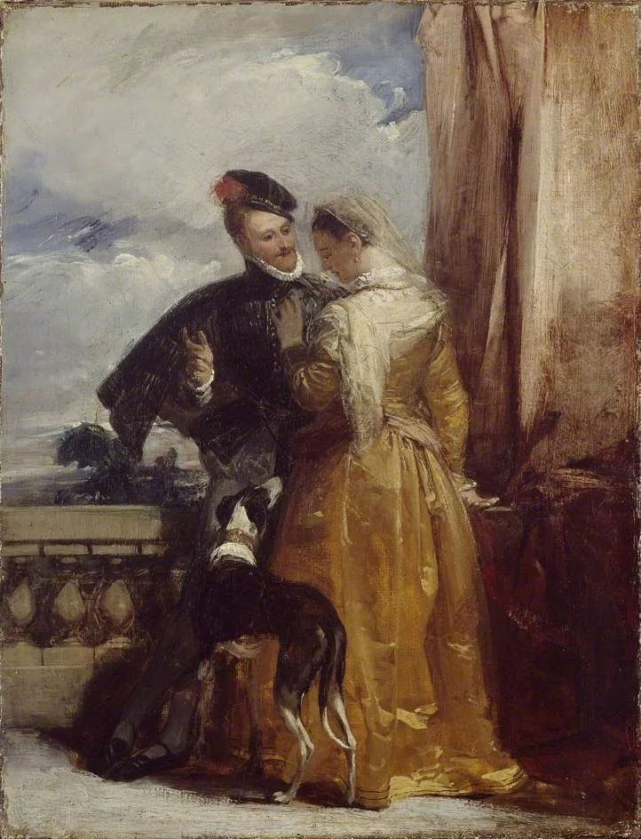 Amy Robsart and the Earl of Leicester, by Richard Parkes Bonington, oil, 1827