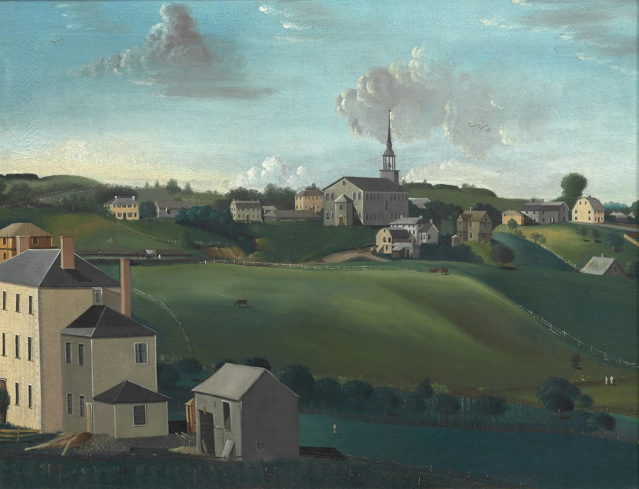 Meetinghouse Hill, Roxbury, Massachusetts, by John Ritto Penniman, oil, 1800
