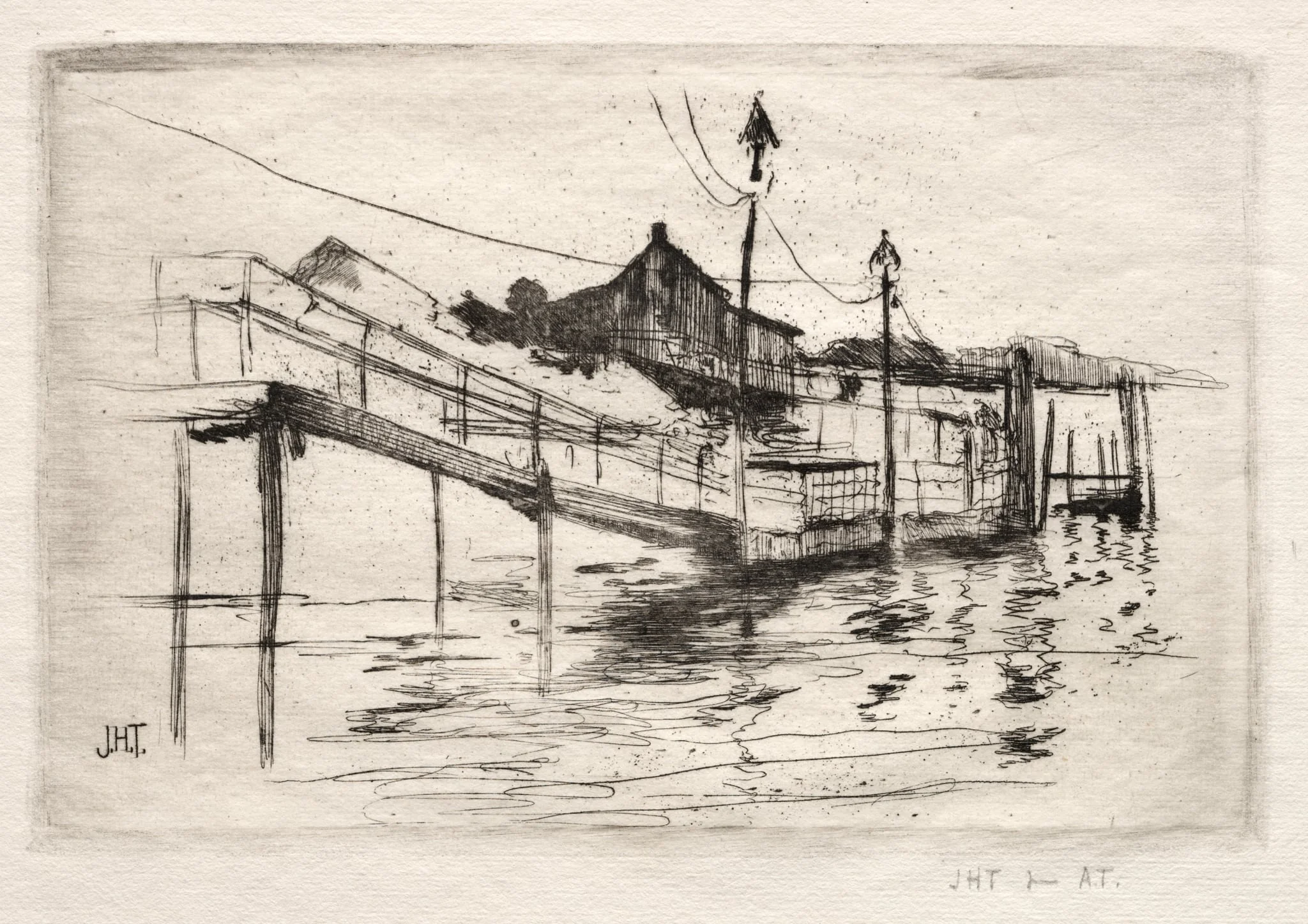 Footbridge, Bridgeport, Connecticut, by John Henry Twachtman, 1888