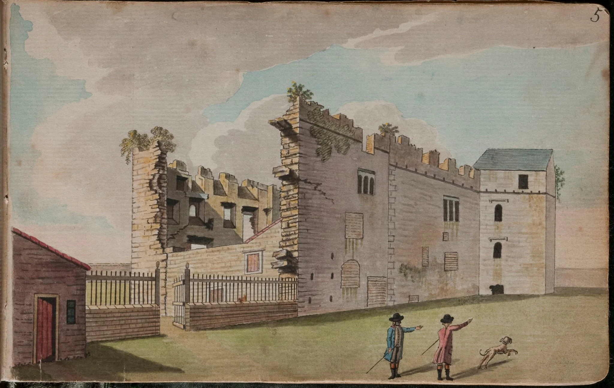 View of Merion [Merrion] Castle, 2 miles from Dublin [...], by Gabriel, ca.1729-1817 Beranger, unspecified, 1790