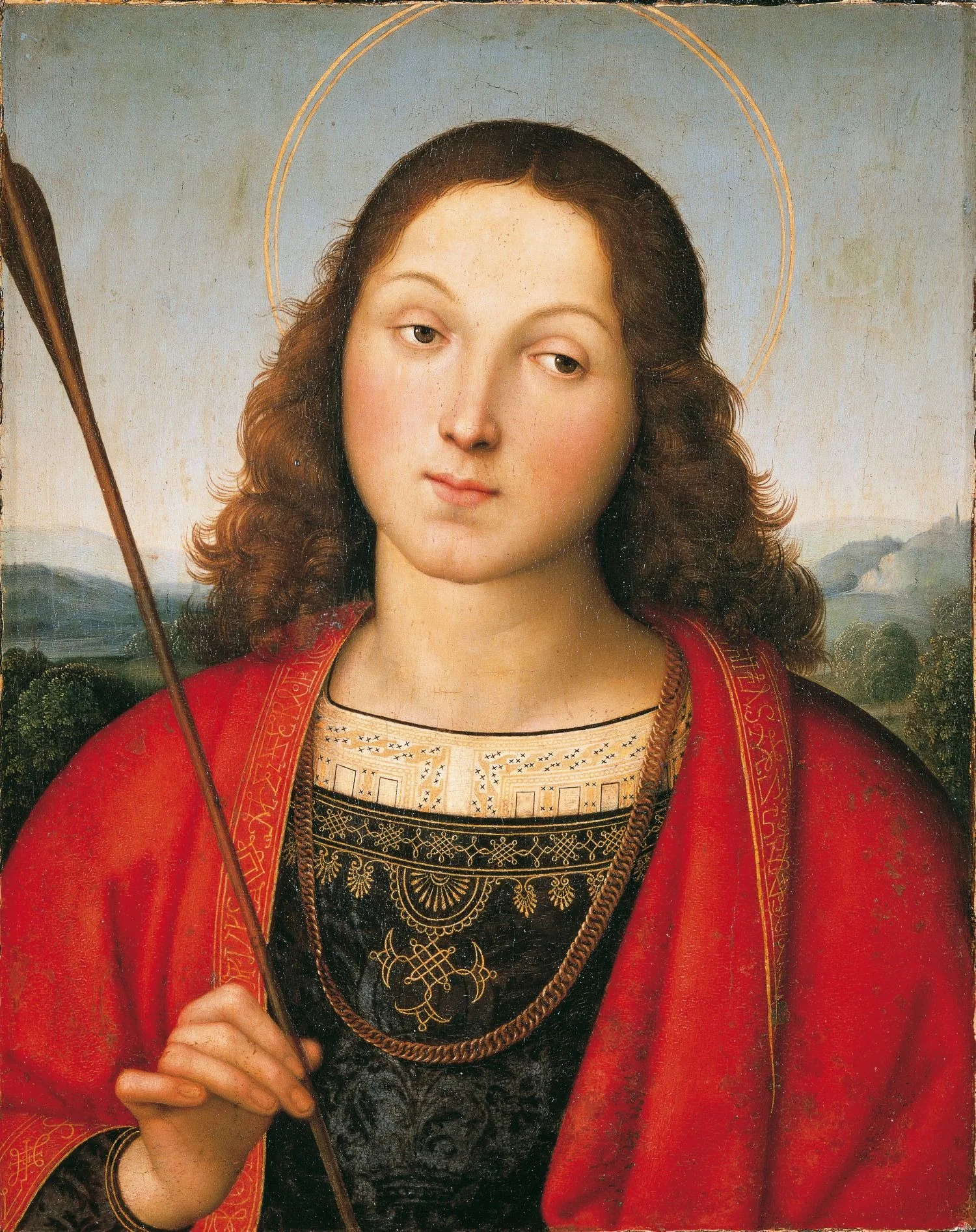 Saint Sebastian, by Raphael, oil, 1501