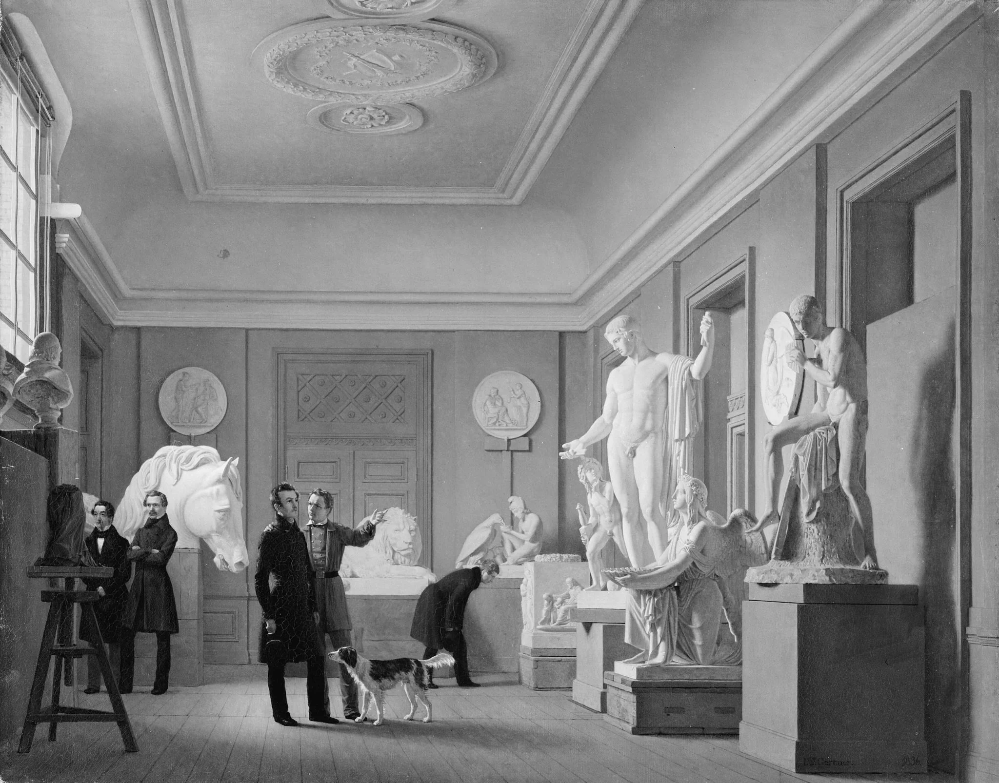 Thorvaldsen's Studio in the Royal Academy of Fine Arts, Copenhagen, by Unknown, 1836