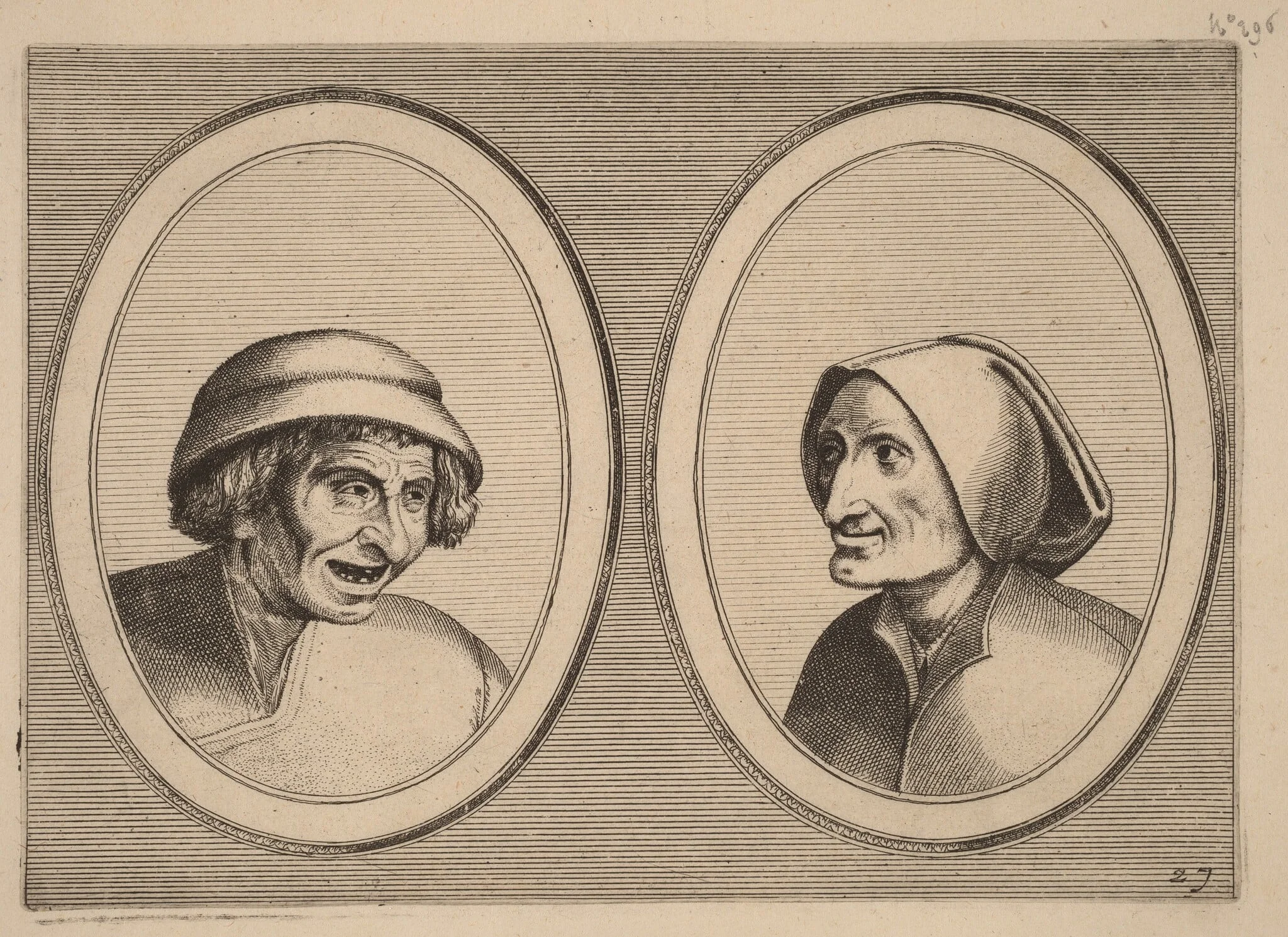 "Keesje Licht-hart" and "Verblinde Swaen", by Johannes van Doetechum the Elder, ink, 1564