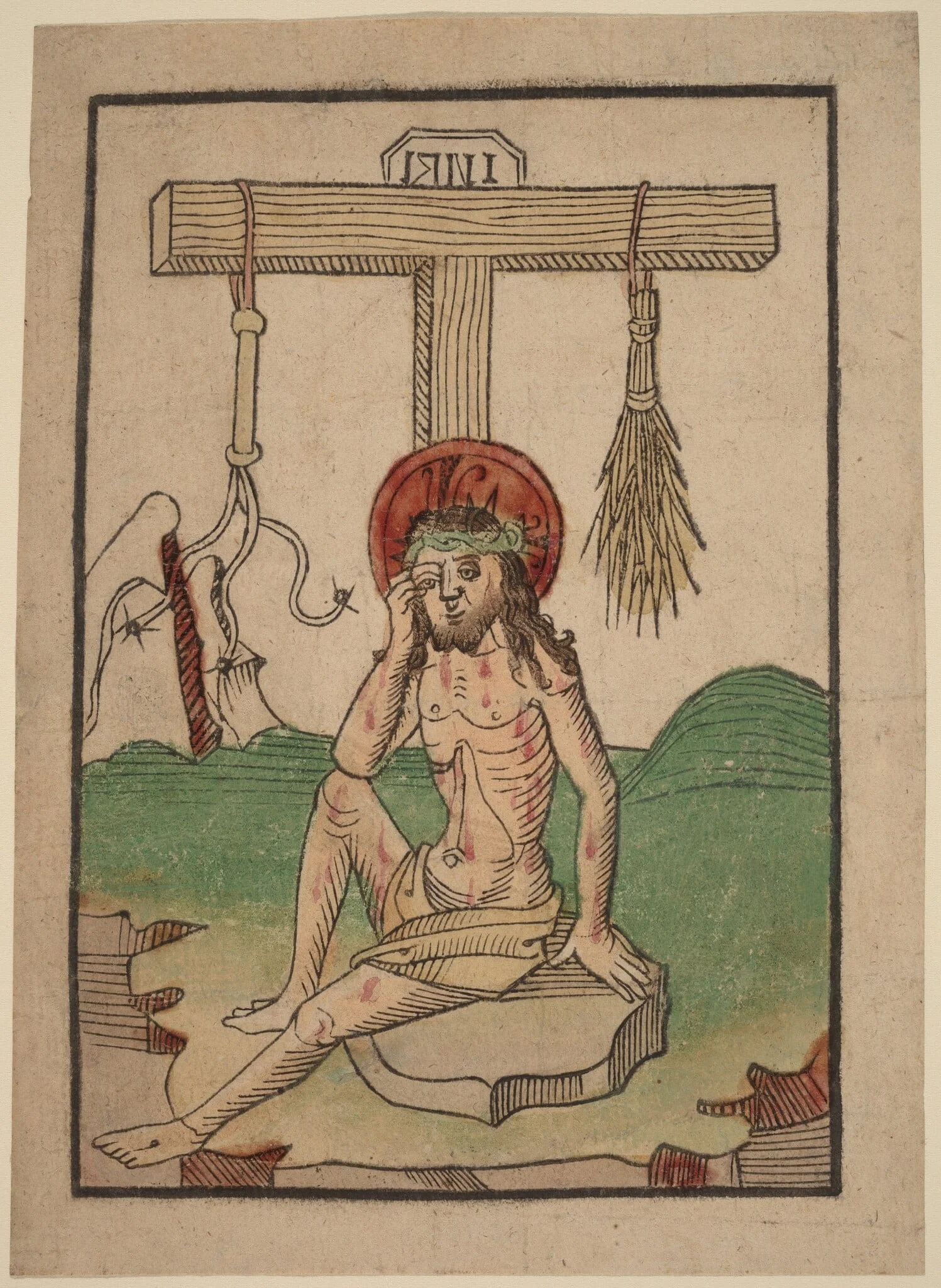 Christ as the Man of Sorrows, by Netherlandish 15th Century, ink, 1480