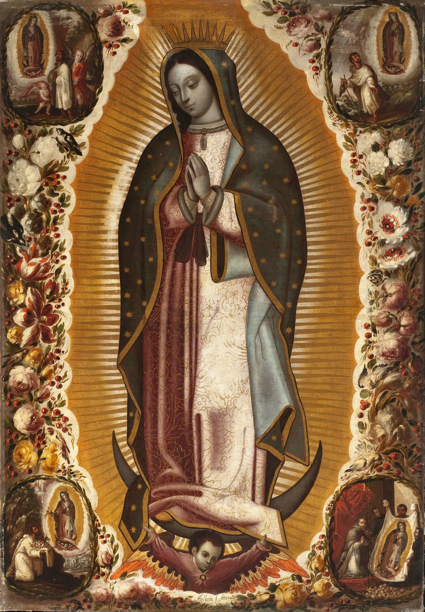 Virgin of Guadalupe, by Manuel Arellano, oil, 1696