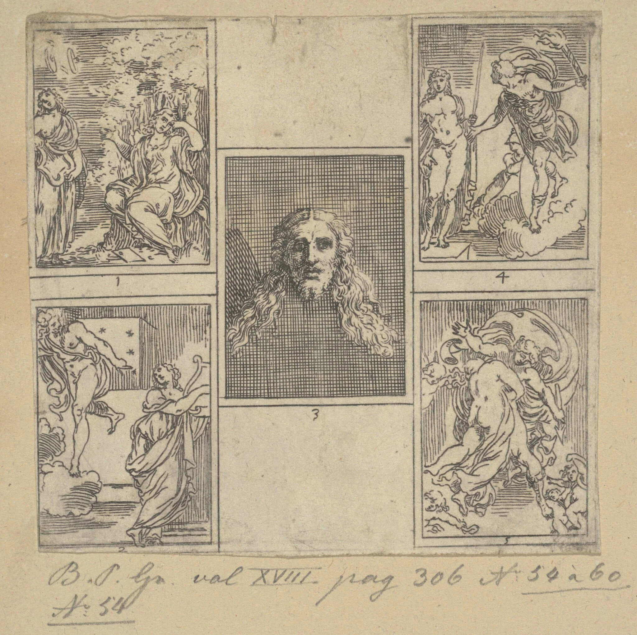 The Obsequies of Agostino Carracci: First Plate, by Guido Reni, ink, 1603