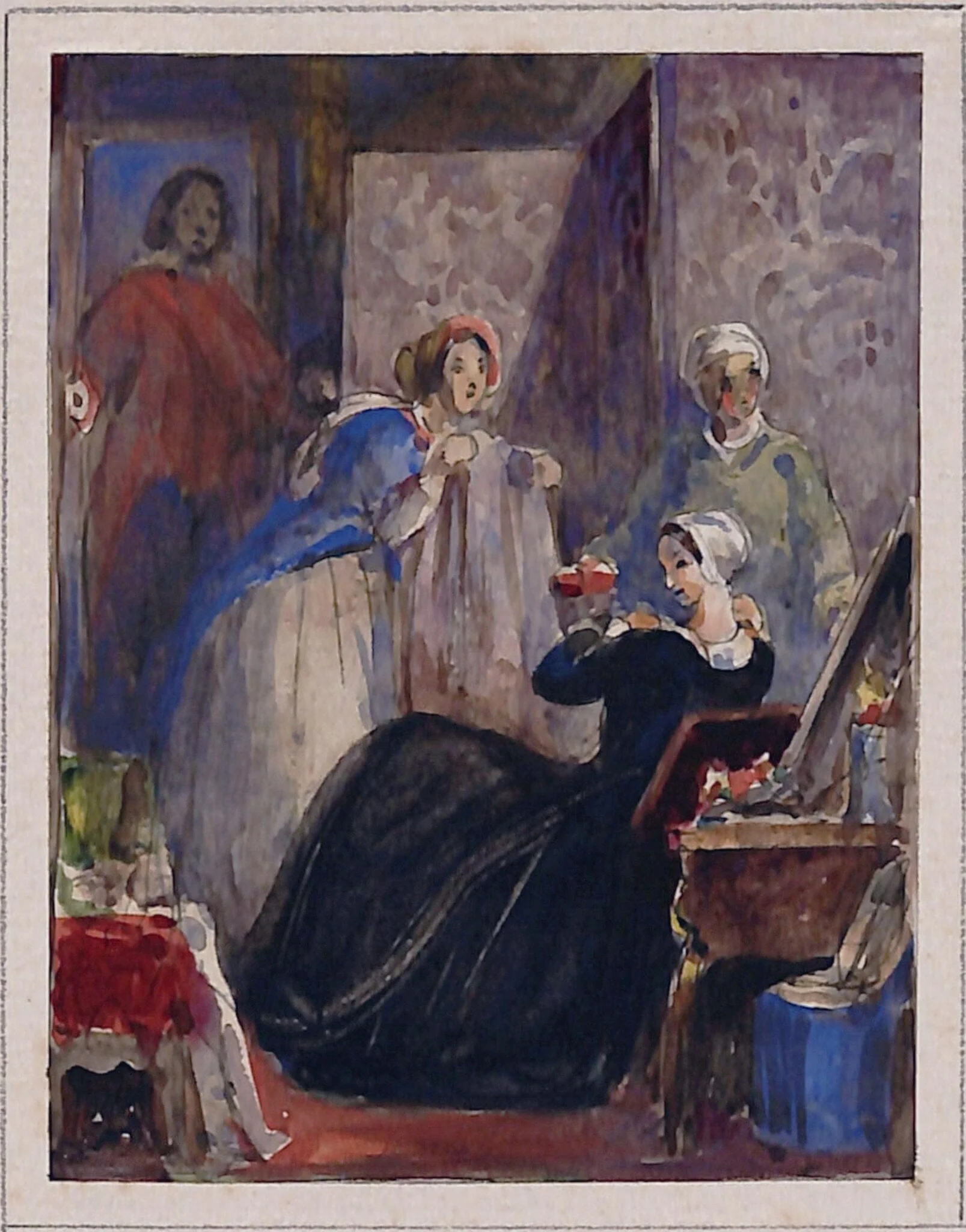 Throwing off her Weeds, by Richard CB, RA, ARA Redgrave, watercolor, 1850