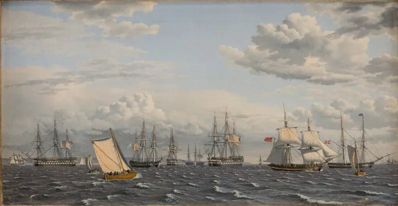 A Russian Fleet at Anchor near Elsinore
