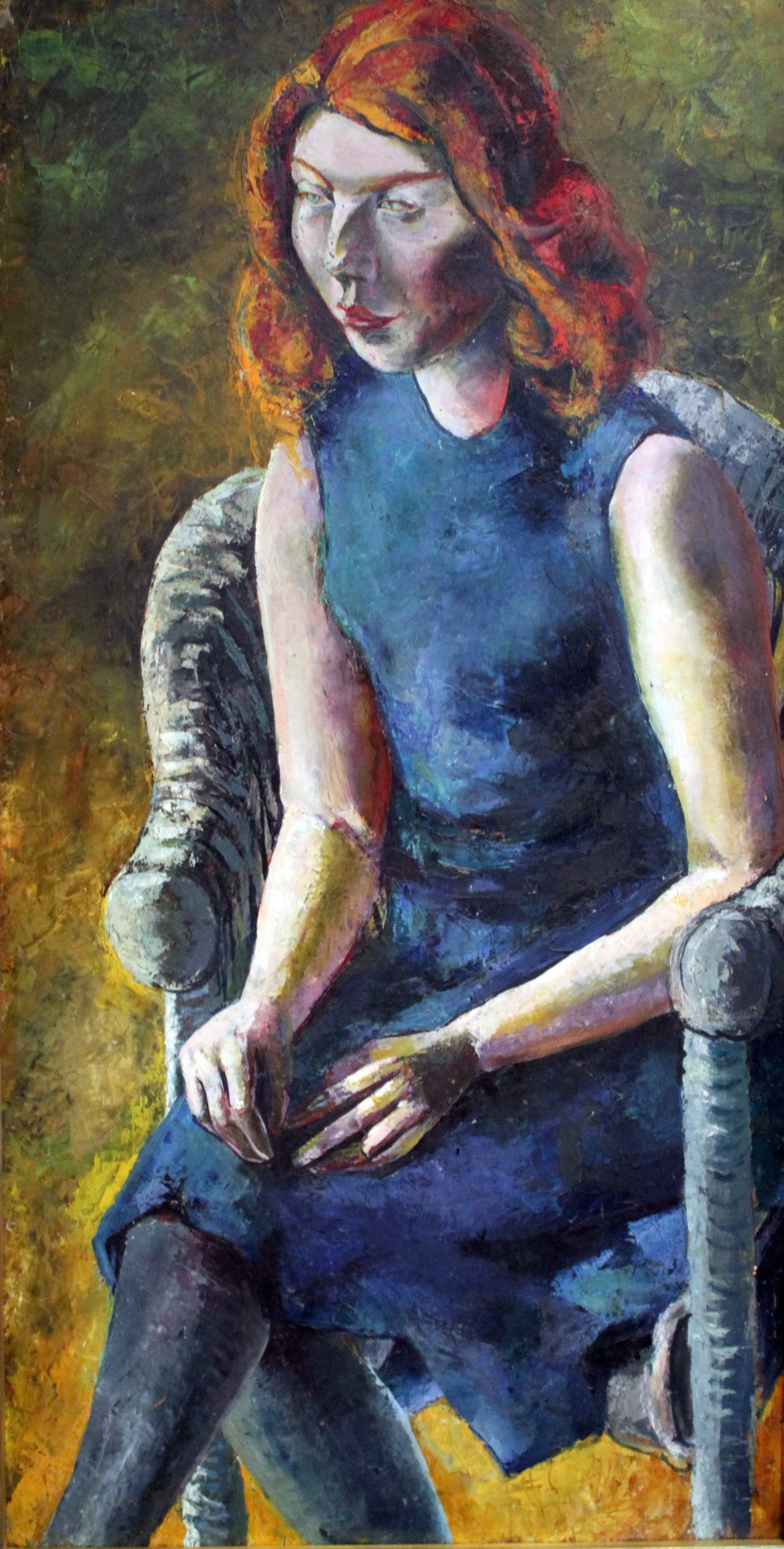 Young Woman in a Wicker Chair, by Hanns Katz, oil, 1933