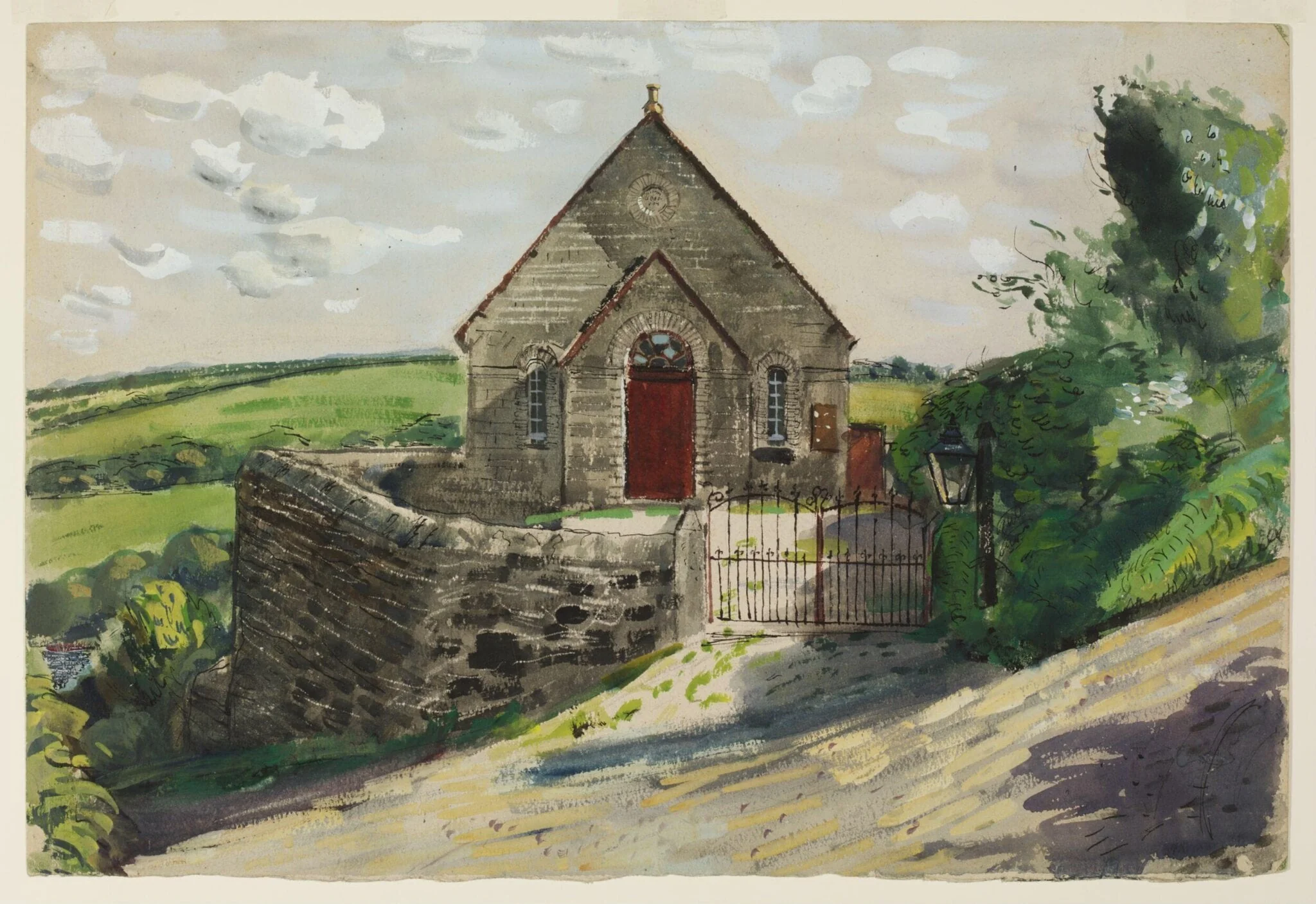 Bible Christian Chapel, Tremodrett, Roche, by Spear, watercolor, 1940