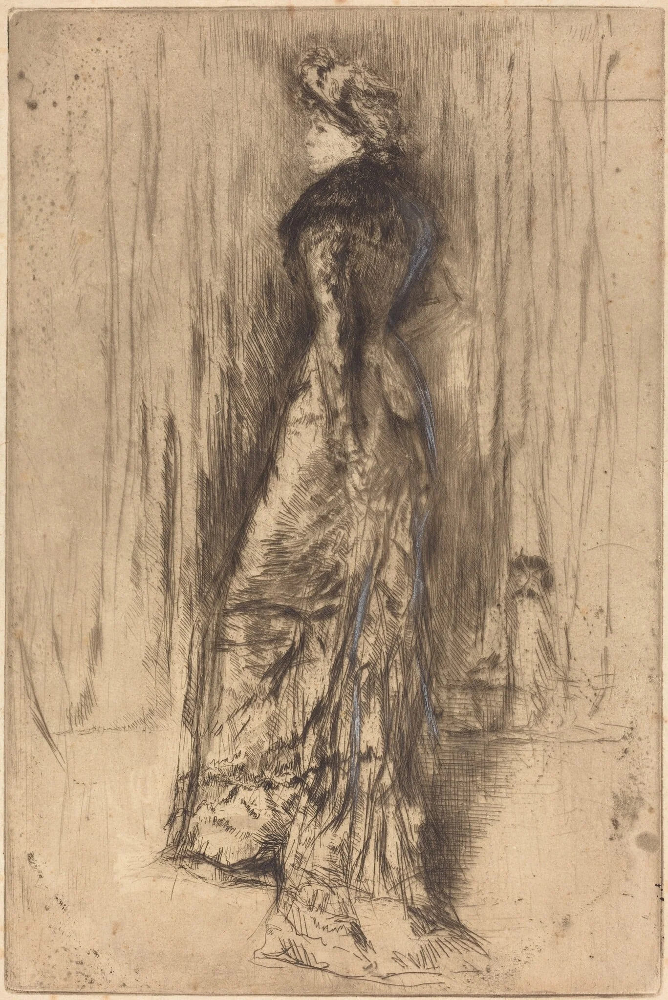 Maud, Standing, by James McNeill Whistler, chalk, 1873