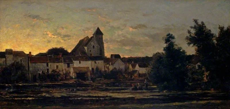 View of Montigny-sur-Loing, by Charles François Daubigny, oil, 1858