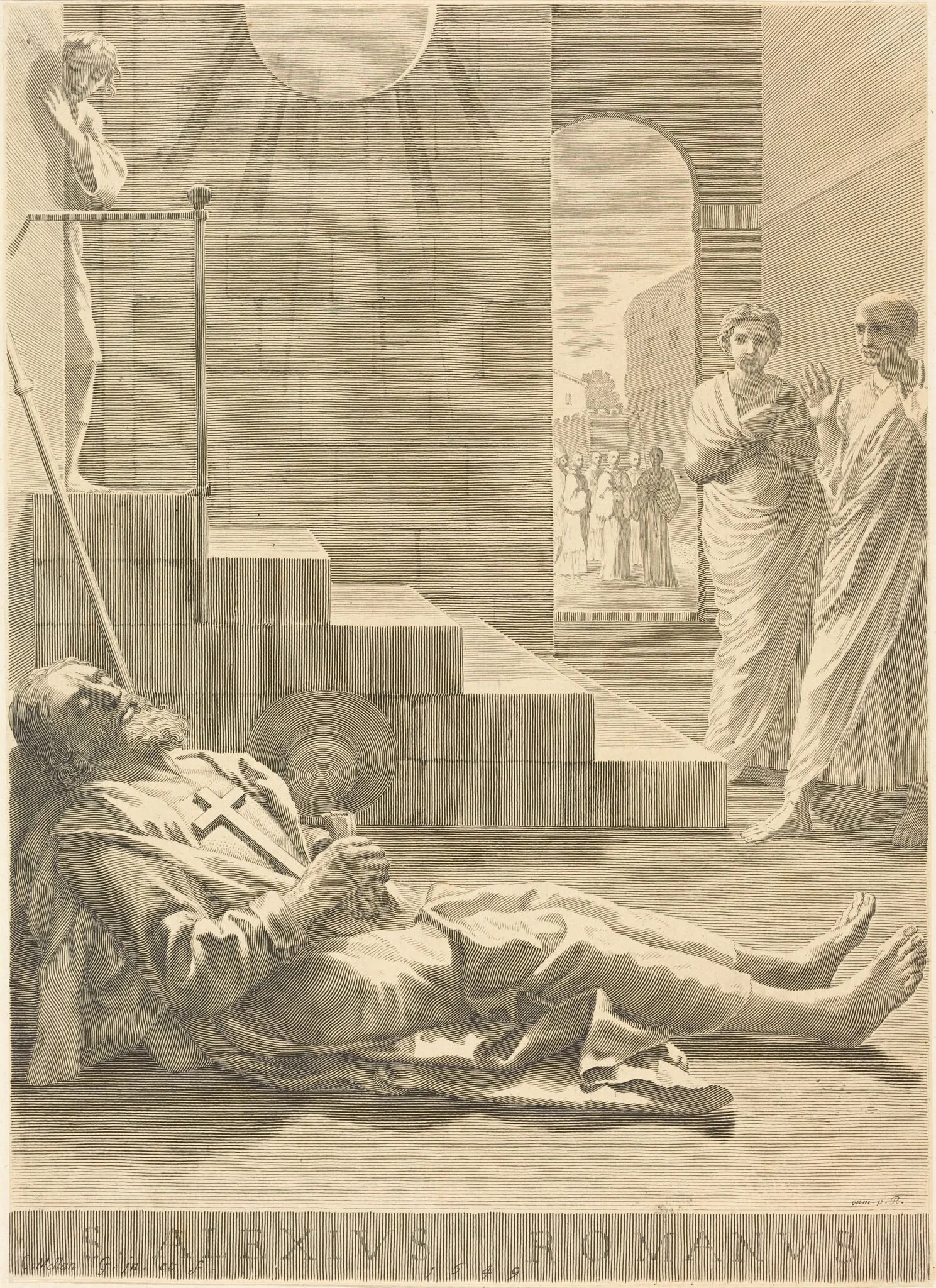 Saint Alexis, by Claude Mellan, ink, 1649