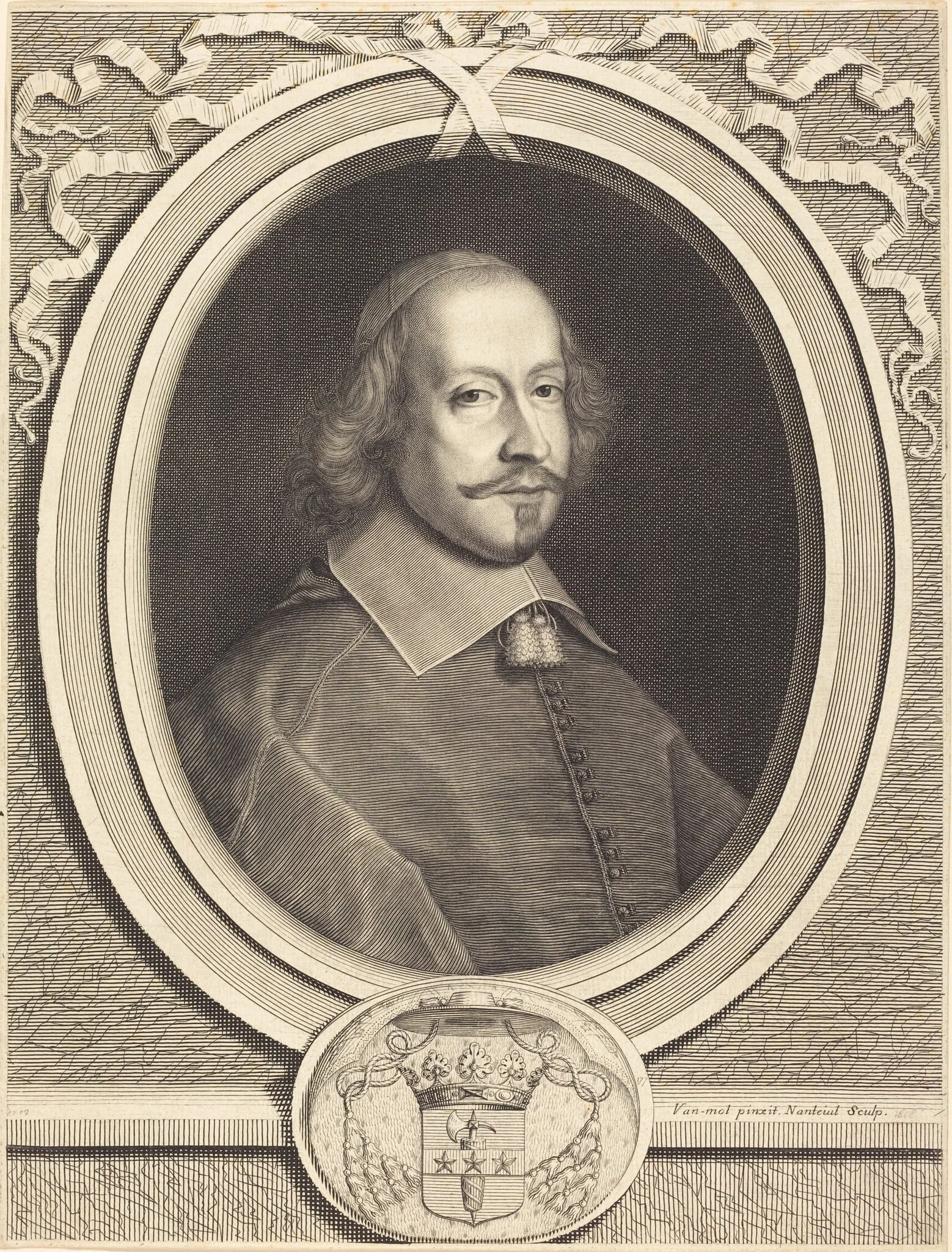 Cardinal Jules Mazarin, by Robert Nanteuil, ink, 1657
