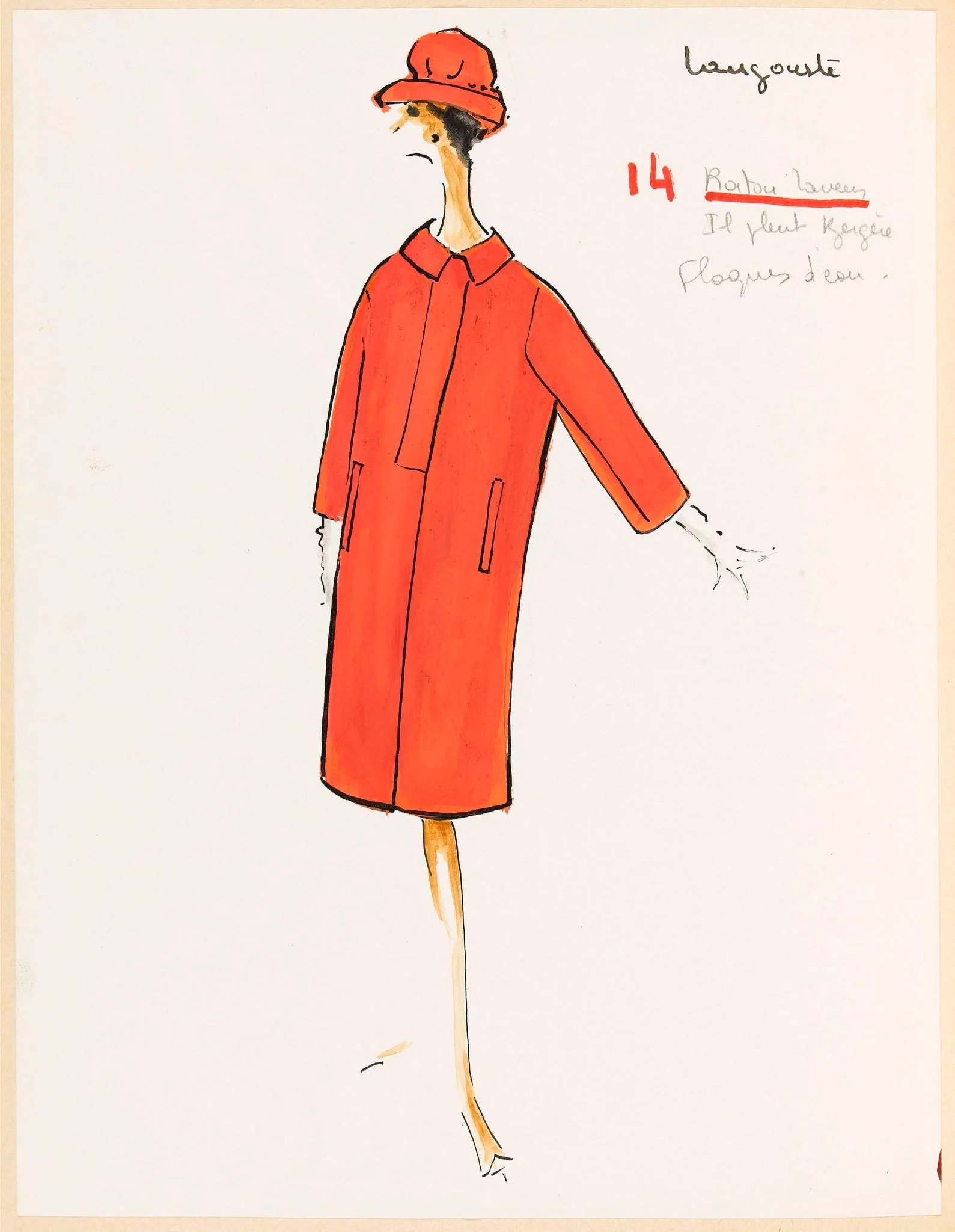 Langouste - Il pleut bergère - Flaques d'eau, by Carven, 1967