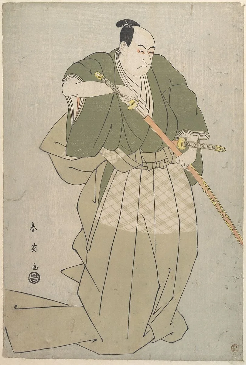 初代市川 男女蔵の桃井若狭之助|The Actor Ichikawa Omezō I as the Young Daimyo Momonoi Wakasanosuke, by Katsukawa Shun'ei 勝川春英, ink, 1795