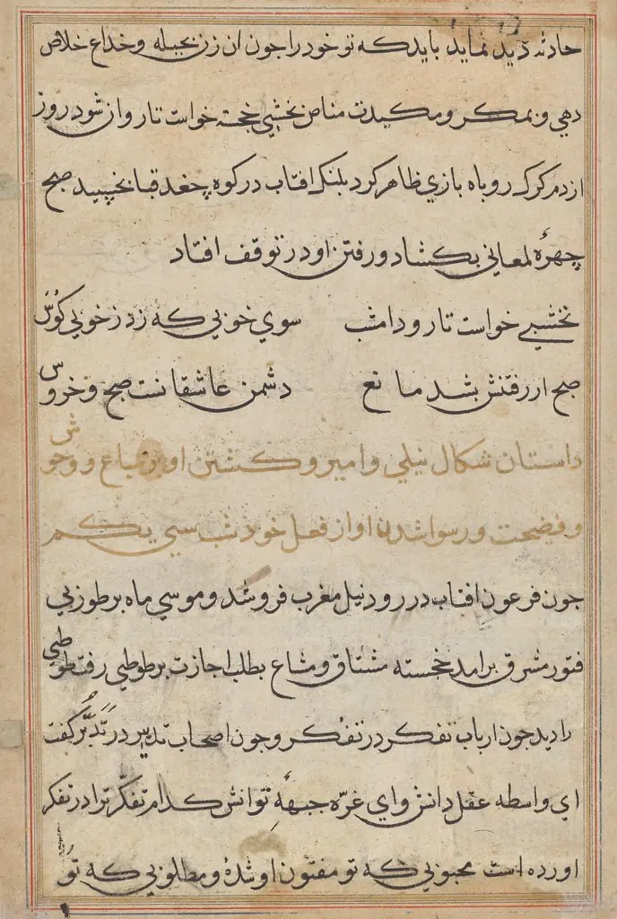 Page from Tales of a Parrot (Tuti-nama): text page